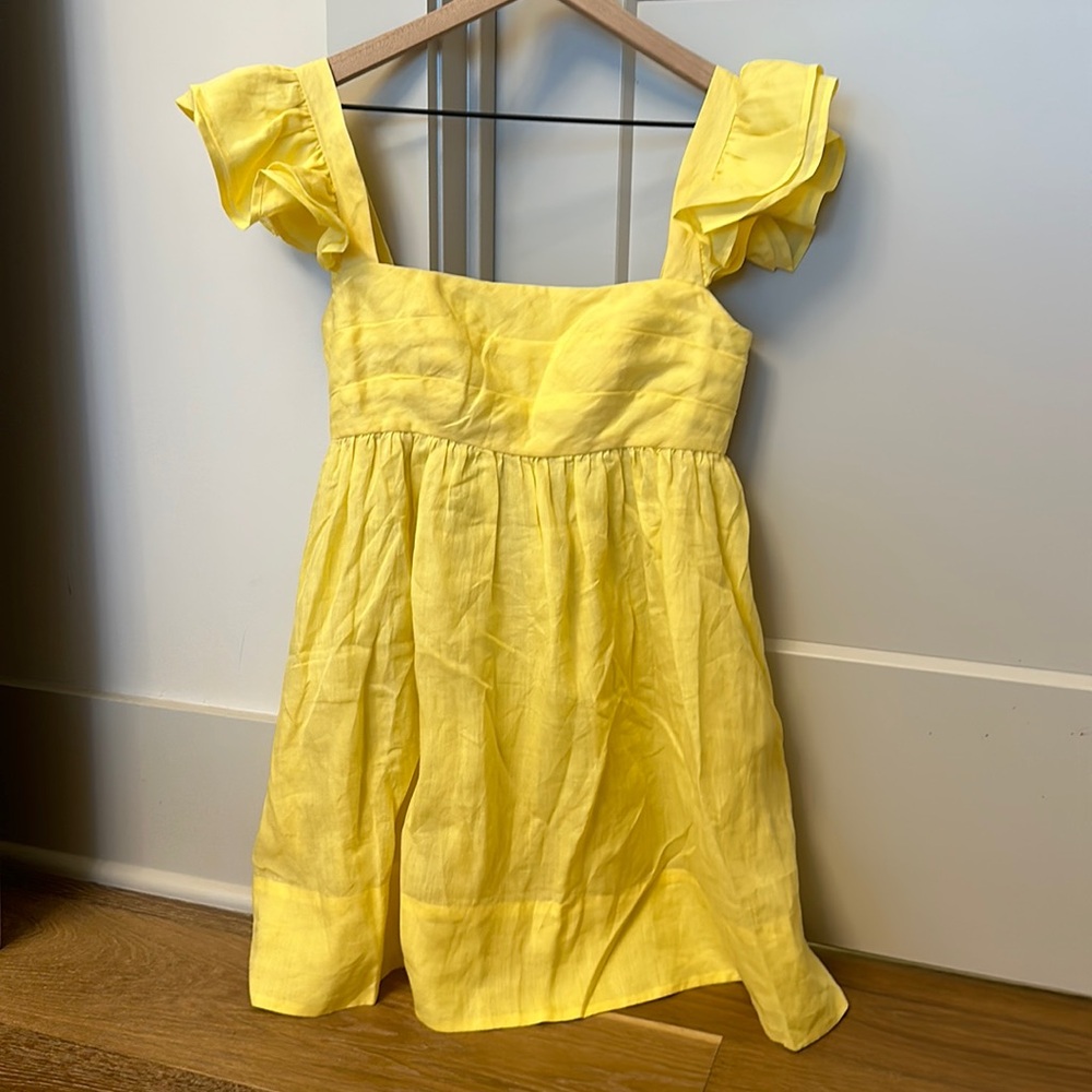 Sofia The Label LUNA BABYDOLL FRILL MINI DRESS - Yellow!
